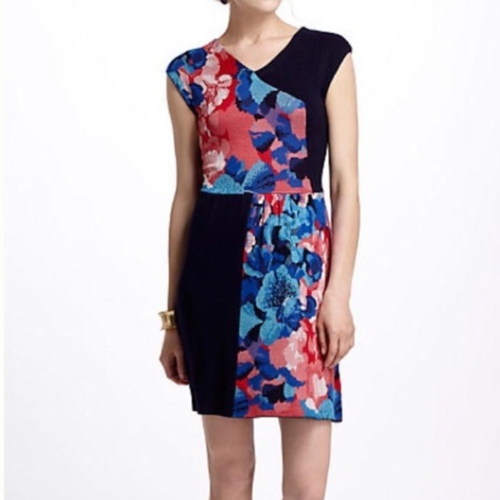 Leifsdottir for Anthropologie Patchwork Multi-Colored Floral Dress Medium